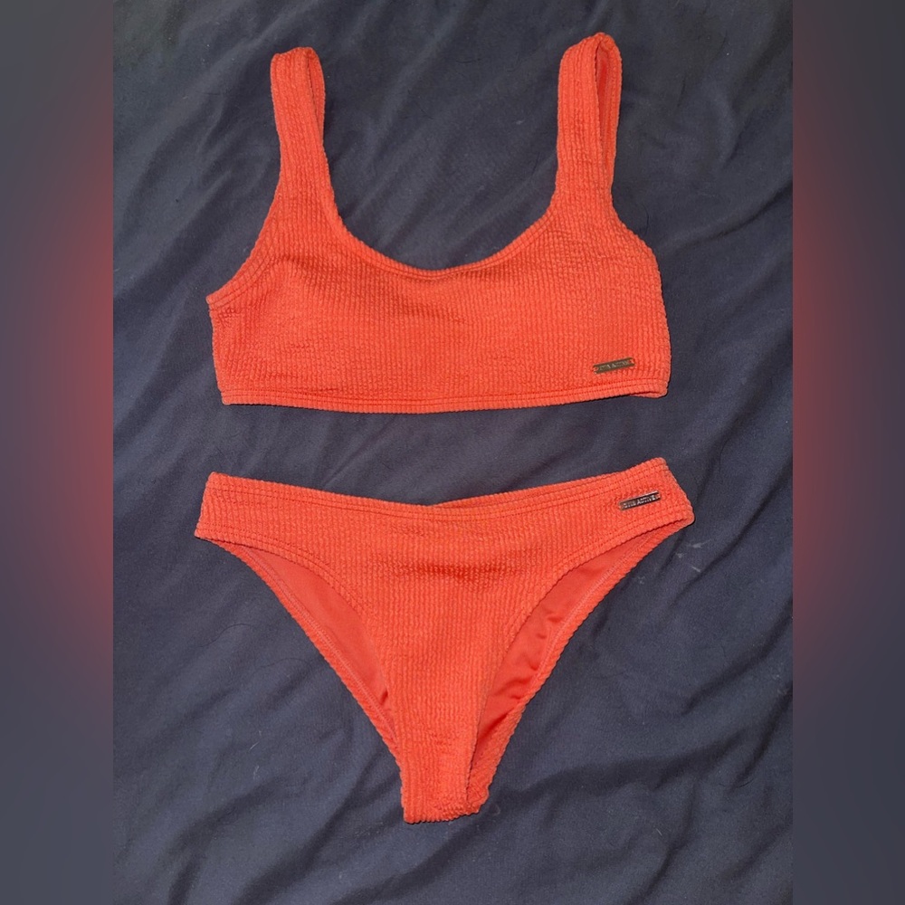 Salmon Colored Zyia Bikini Set. Size small